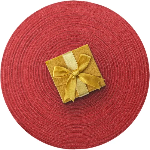 Vista 8 de AHHFSMEI Juego de 6 manteles individuales redondos trenzados para mesas de comedor, tejidos naturales, resistentes al calor, 15 pulgadas (beige)