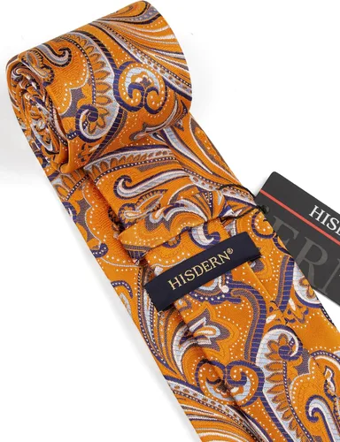Vista 130 de HISDERN Corbatas para hombre, corbata de cachemira y bolsillo cuadrado tejido clásico floral para hombre, corbata de fiesta de boda