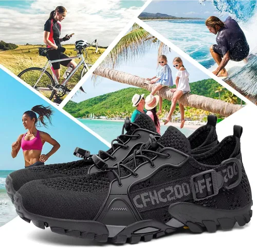 Vista 7 de SOBASO Zapatos de agua para mujeres y hombres, secado rápido, para natación, playa, zapatos acuáticos para deportes acuáticos, buceo, senderismo