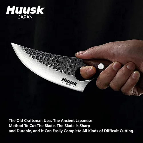 Vista 4 de Smith Chu Regalo para hombres Cuchillo vikingo forjado a mano Acero de alto carbono Japón Cuchillos de chef para barbacoa Carne Verduras Corte