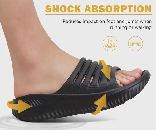 Vista 5 de KuaiLu Sandalias de recuperación para mujer con cómodo apoyo para fascitis plantar, sandalias deportivas ortopédicas con puntera abierta, cojín