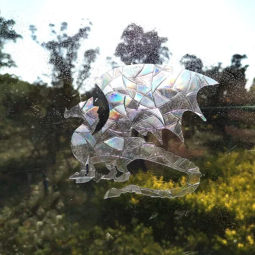 Vista 4 de Juego de 16 calcomanías estáticas de dragón para ventanas para golpes de pájaros, juego de 16 Etiquetas engomadas anticolisión de la conciencia