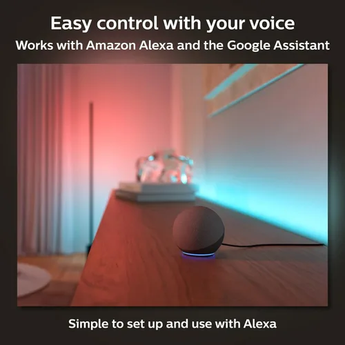 Vista 3 de Philips Hue Extensión de tira de luz LED inteligente de 3 pies para interiores, efecto multicolor fluido, requiere kit base, 1 paquete, control