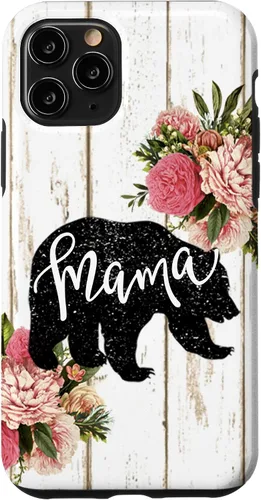 Vista 13 de Funda para iPhone 12 mini rústico de la casa rural linda mamá Woodgrain Shiplap Board Mama Bear