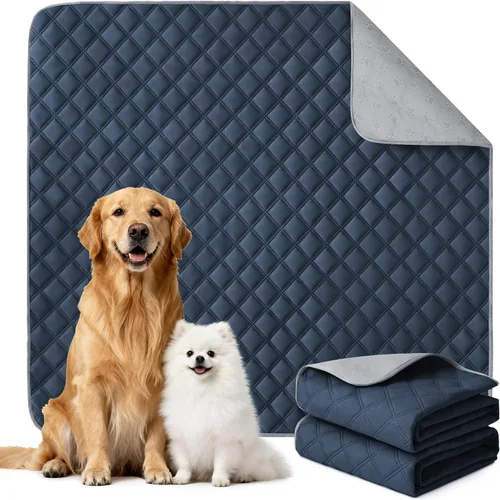 Vista 21 de Eterish Paquete de 2 almohadillas reutilizables y lavables para orina para perros, grandes, extragrandes, 36 x 41 pulgadas, paquete de 2 Beige