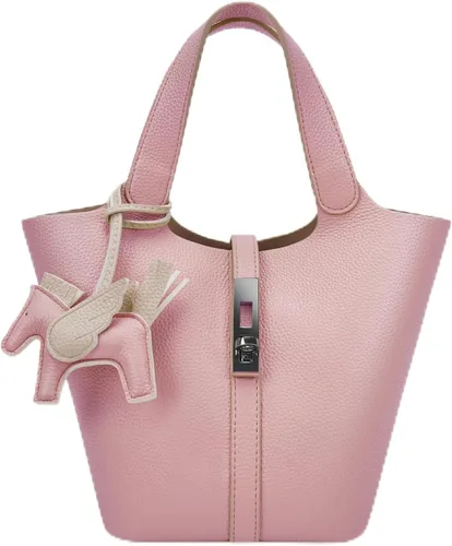 Vista 47 de Bolso de mano para mujer, de piel vegana, bolso de mano con asa superior, bolso de hombro con bolso pequeño desmontable