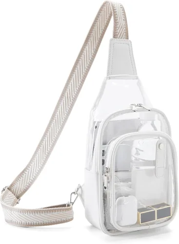 Vista 7 de Clear Bag for Stadium Events, Clear Purses For Women Stadium Crossbody Clear Fanny pack For Women Concert Bag