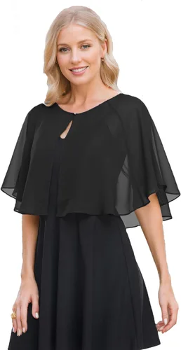 Vista 4 de Capelets for Women Soft Chiffon Shawls Wraps Shurg for Evening Wedding Capes Bolero Cover Up