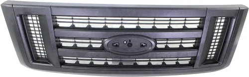 Vista 4 de Evan Fischer Conjunto de rejilla compatible con Ford E-150 2008-2014, se adapta a Ford E-250 2008-2014 pintado negro y rejilla de plástico insertado