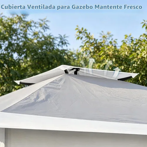 Vista 4 de Cubierta de repuesto para toldo Yaheetech de 13 x 13 pulgadas, solo marco de carpa desplegable