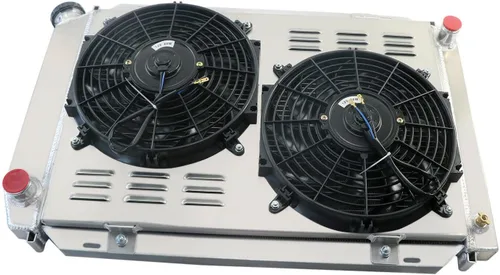 Vista 3 de Radiador de aluminio de alto rendimiento compatible con Ford Mustang GT LX 5.0L 302 V8 de 1975-1993, radiador de 3 filas + cubierta/ventilador + kit