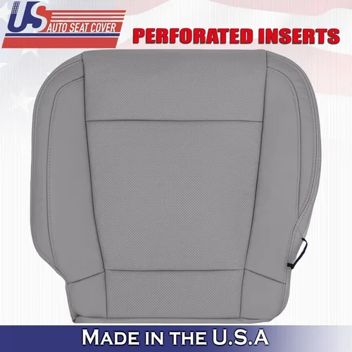 Vista 5 de U.S.AutoSeatCover 2017 para Ford F150 Lariat Driver Passenger Bottom Perf Fundas de asiento de cuero gris