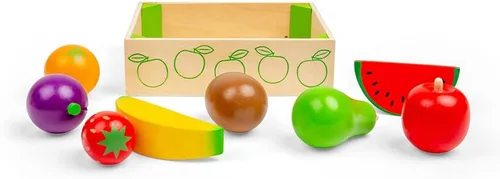 Vista 8 de Bigjigs Toys Caja de frutas de madera - Comida para jugar y juguetes de rol