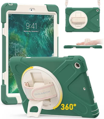 Vista 16 de BRAECN Funda para iPad 6ª/5ª Generación, Funda iPad 9.7 2018/2017 - Resistente a Prueba de Golpes con Soporte para Lápices, Correa de Hombro