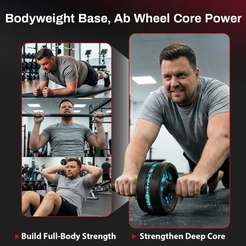 Vista 4 de VINSGUIR Ab Roller Wheel, Abs & Core Workout Equipment for Home Gym with Knee Pad Accessories, Abdominal Wheel for Full-body Strength Training
