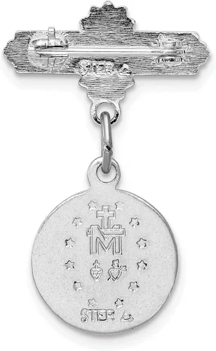 Vista 3 de Medalla milagrosa esmaltada azul de plata esterlina, Plata esterlina