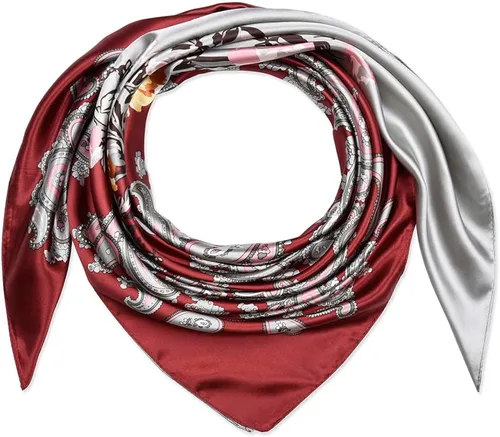 Vista 69 de corciova - Bufanda cuadrada grande para mujer, diadema sedosa para cabello rizado, lazo para dormir por la noche, bandana a la moda, 35 x 35