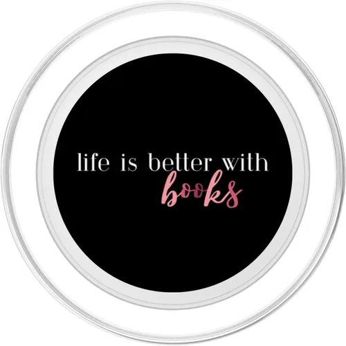 Vista 2 de La vida es mejor con libros, bibliotecario rosa para profesores, PopSockets, MagSafe PopGrip para iPhone