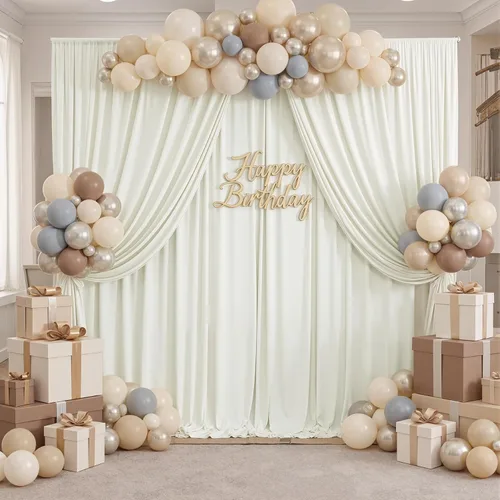 Vista 113 de Cortinas de fondo negras negras sin arrugas para fiestas, cortinas de tela gruesa para telón de fondo de fotos para cumpleaños, bodas, baby shower