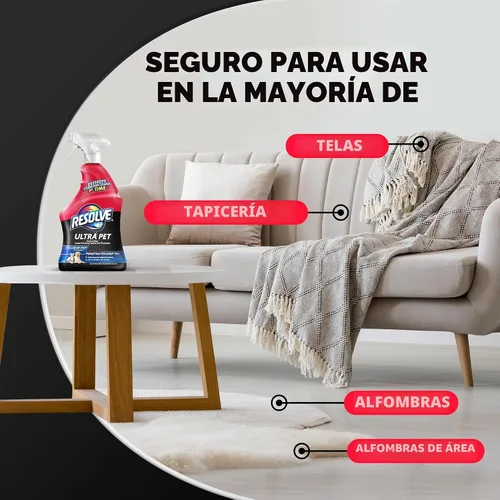 Vista 4 de Resolve Spray limpiador de alfombras Ultra Pet – para eliminar manchas y olores de mascotas, 32 onzas
