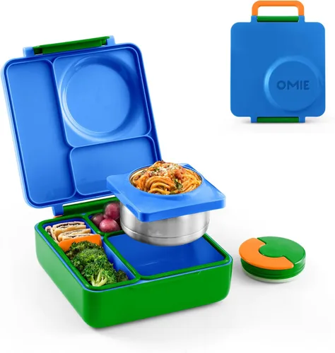 Vista 17 de Omie OmieBox - Lonchera Bento aislada a prueba de fugas con tarro de comida (cielo azul)