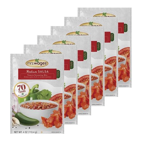 Vista 4 de Mrs. Wages Mezcla de condimentos de salsa picante media, 4 onzas (paquete de 6)