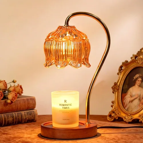 Vista 20 de Funistree Paquete de 2 lámparas calentadoras de velas de flores, lámpara de vela con temporizador, regalos de cumpleaños de Navidad para mujeres