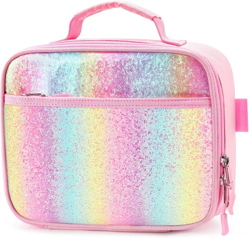 Vista 12 de Lonchera infantil para niñas pequeñas, bolsa de almuerzo aislada y reutilizable para la escuela, cola de sirena