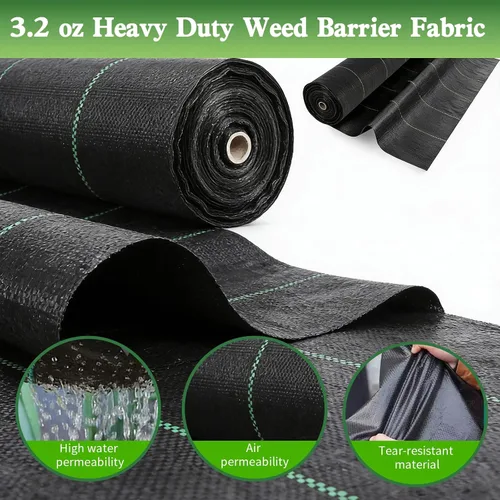 Vista 5 de Tela de barrera de control de malezas de 3.53 oz/yd², membrana de cubierta de suelo para jardinería de alta resistencia, para césped artificial
