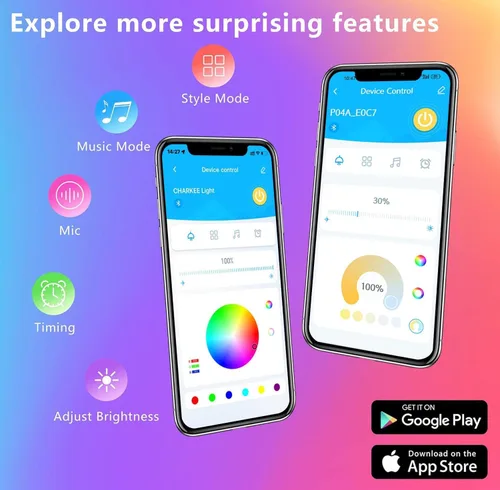 Vista 2 de GUPUP Luces LED WiFi de 50 pies, tira de luces LED controladas por aplicación inteligente, compatible con dispositivos Alexa y Google Assistant