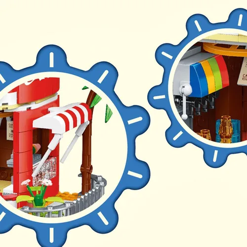 Vista 5 de Kit de micro bloques de construcción de coca cola, caja de música modelo de casa de coca, juego de juguetes de ladrillos modulares de bricolaje
