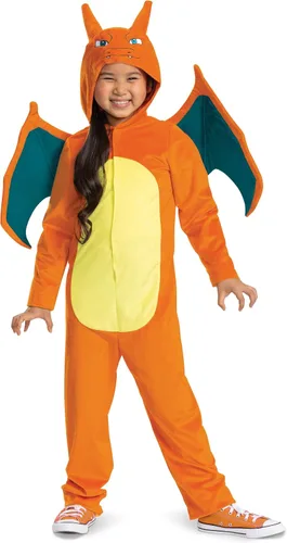 Vista 3 de Disguise Disfraz de Charizard para niños, disfraz oficial de Pokémon con capucha, talla infantil extra pequeño (3T-4T)