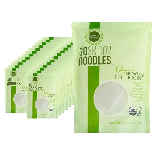 Vista 13 de GoSkinny Noodles Angel Hair (paquete de 6), Shirataki y Konjac orgánico, bajo en carbohidratos, bajo en calorías, sin gluten, vegano, keto, paleo