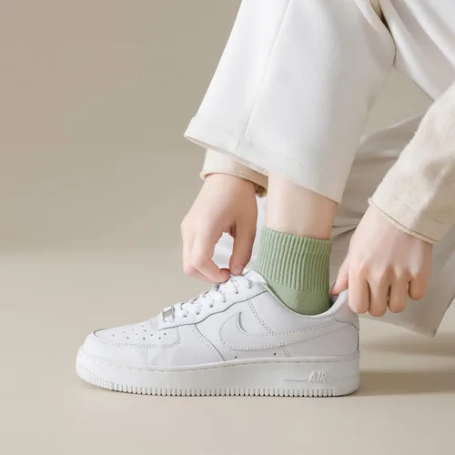 Vista 3 de Calcetines tobilleros cortos para mujer, de algodón puro, atléticos, casuales, para mujer