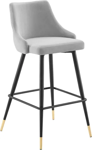 Vista 16 de Modway Adorn Performance - Taburete de terciopelo para mostrador, color gris
