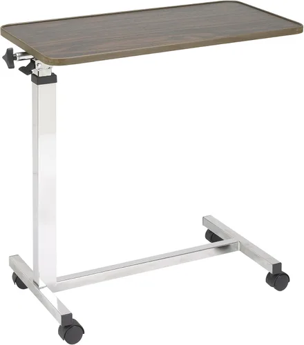 Vista 5 de Drive Medical Mesa inclinable sobre cama con ruedas, nogal