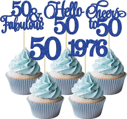 Vista 65 de Gyufise Paquete de 24 adornos negros para cupcakes de 10.º cumpleaños con purpurina negra 10 Ten Hello 10 Dights dobles desde 2015 para decoraciones