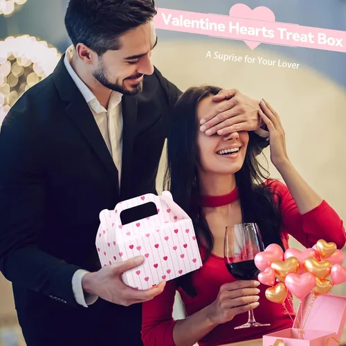 Vista 6 de Zhanmai Paquete de 36 cajas de golosinas para el día de San Valentín, cajas de dulces con corazones para golosinas, contenedor de regalo para el día