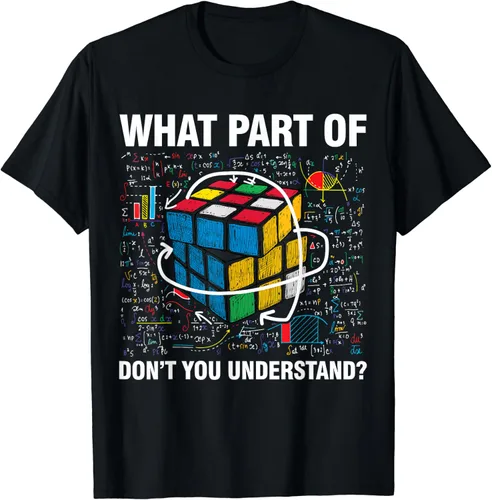 Vista 2 de What Part Of Don't You Understand Funny Speed Cubing Math Camiseta, Negro