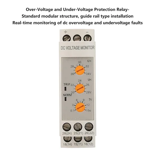 Vista 8 de Relé de monitoreo de sobretensión de bajo voltaje Disyuntor Módulo de control ajustable DC 12V/24V/36V/48V (DC24V)
