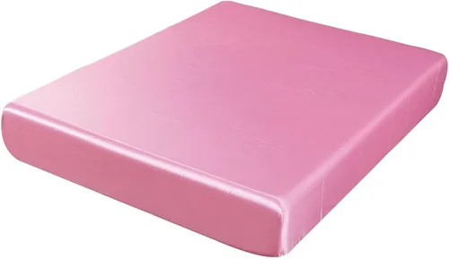 Vista 9 de FCLDESHOP Sábana bajera profunda, sábana bajera de microfibra cepillada satinada de color sólido, funda de colchón fresca de seda de hielo de verano
