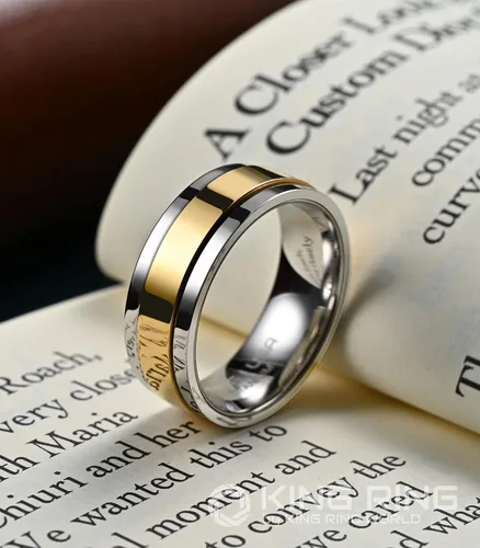 Vista 6 de King Ring Anillos giratorios ultra pulidos de 0.315 in Anillos de acero inoxidable planos brillantes de alta calidad para hombres y mujeres