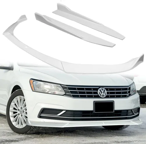 Vista 9 de Q1-TECH, 5 piezas de borde delantero + falda lateral Rocker Winglet Canard difusor ala compatible con Volkswagen Passat 2016-2019, alerón