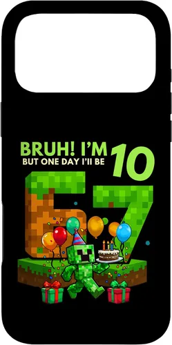 Vista 22 de Bruh I'm 10 But One-Day I'll Be 67 Retro 10th Birthday Kids Case for iPhone 17