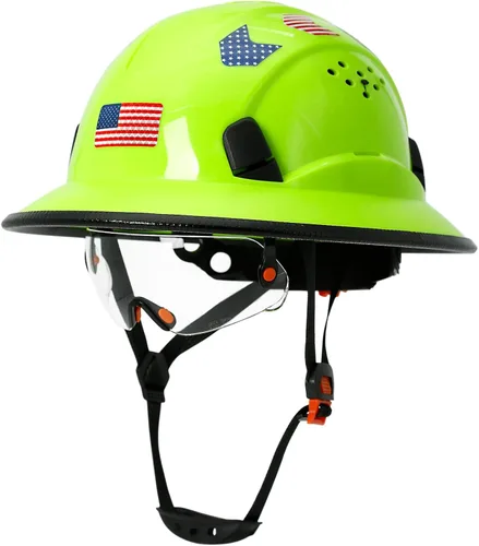 Vista 13 de Cascos De Construcción de ala completa Cascos de seguridad aprobados por OSHA con visera transparente - Casco de seguridad de construcción ventilado