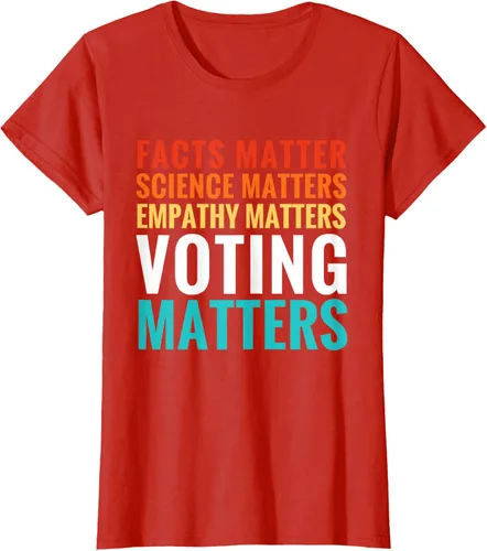 Vista 55 de Facts Matter Science Matters Voting Matters - Camiseta demócrata liberal, Negro, S
