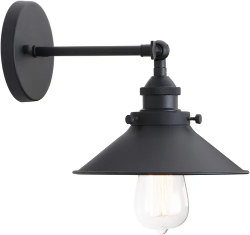 Vista 10 de PERMO - Iluminación de pared industrial vintage en metal, apliques de pared en níquel cepillado, lámpara de pared ajustable de 180 grados