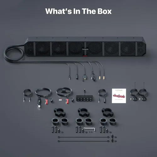 Vista 8 de GoHawk Barra de sonido UTV Barra de sonido ATV impermeable de 10 altavoces Luces Bluetooth y multicolor Altavoces SxS de 35 pulgadas Barra