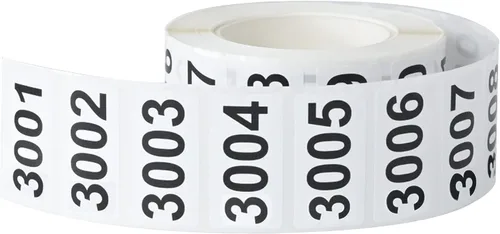 Vista 9 de DGBDPACK Etiquetas numeradas consecutivamente, 1.5 x 0.79 pulgadas (0001-1000)