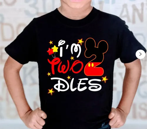 Vista 5 de Conjunto de Camiseta de Mickey "Soy Twodles Segundo Cumpleaños" Regalo de 2do Cumpleaños